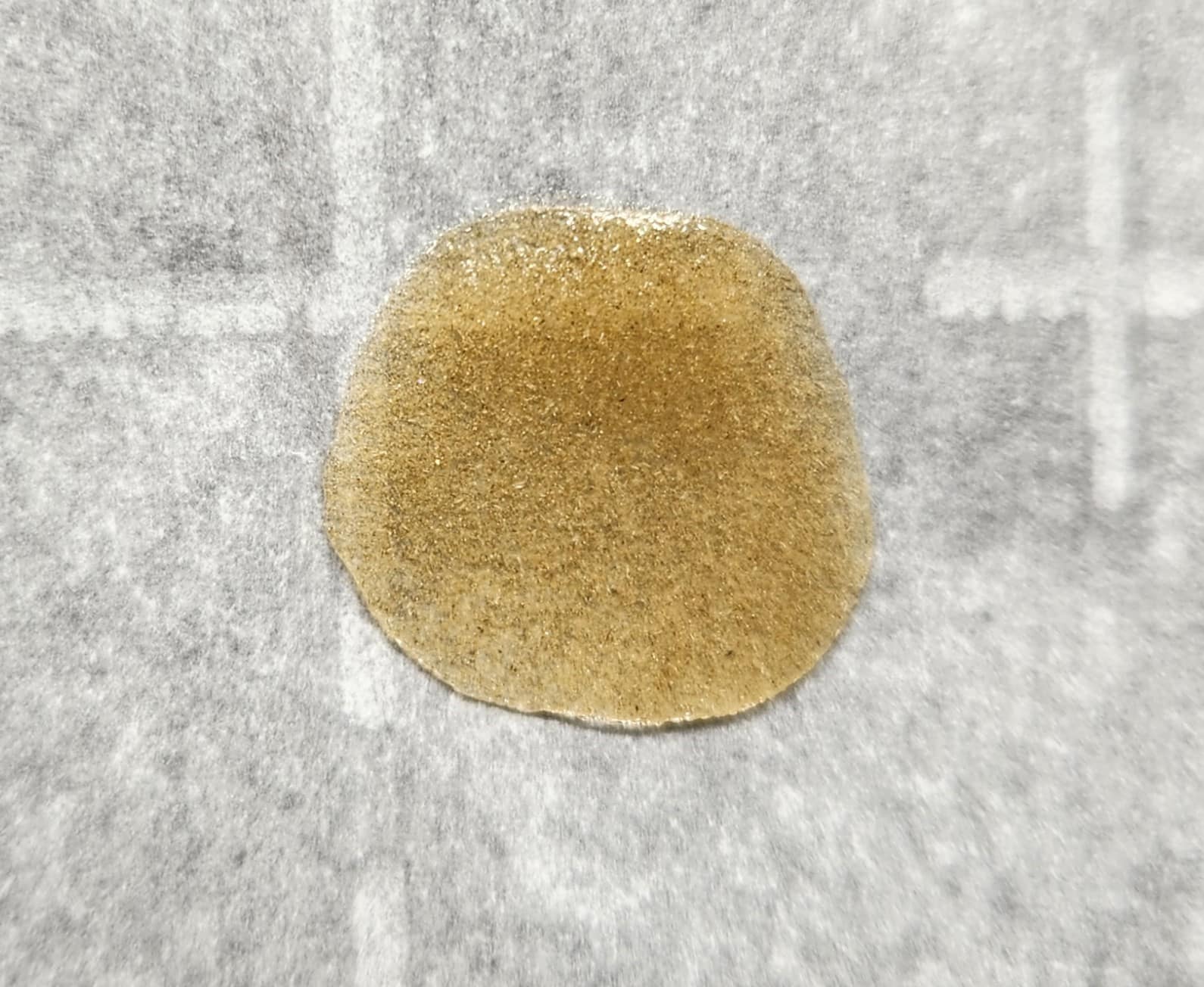 Pressed water hash on parchment